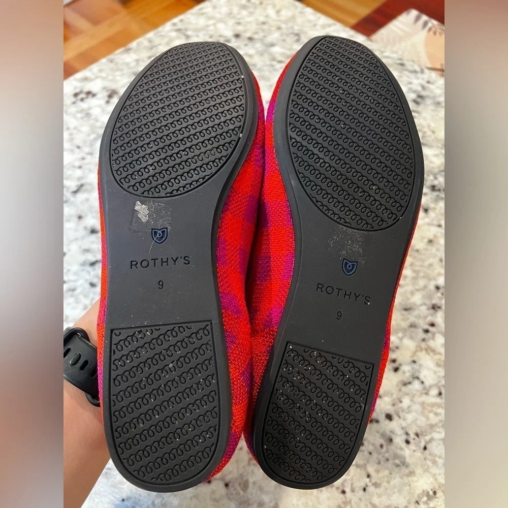 Rothy's Women's Flats Size 9 Pomegranate Gingham | Like New - Picture 5 of 8